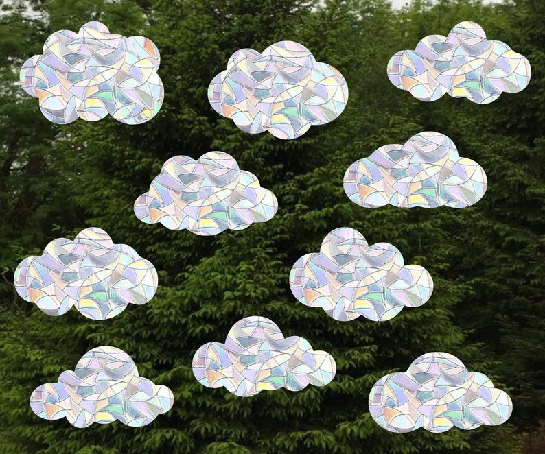 Clouds Window Cling Suncatchers Rainbow Maker Prism Vinyl Etsy