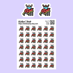 Roller Coaster Planner Stickers: 1/2 Inch Glossy Icon Stickers For Planners