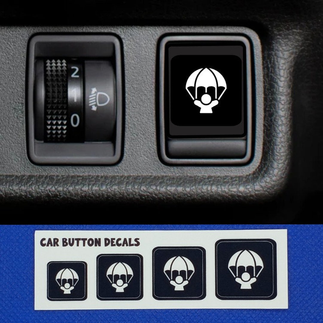 Ejector Button Sticker Parachute Eject Blank Button Sticker Car Knob Mirror Window Laptop iPad ...