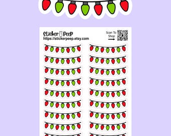 Pegatinas planificadoras con diseño de luces navideñas: Calendario y agenda