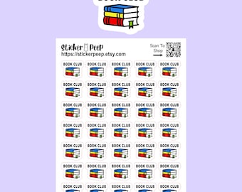 Book Club Reading Icon Planner Stickers: Calendar Agenda Tracker