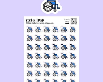 Wheelchair Icon Planner Stickers: Calendar Agenda Tracker
