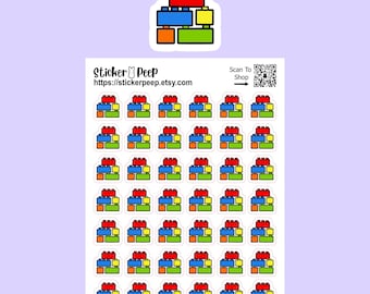 Building Blocks Icon Planner Stickers: Calendar Agenda Tracker