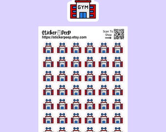Gym Building Icon Planner Stickers: Calendar Agenda Tracker
