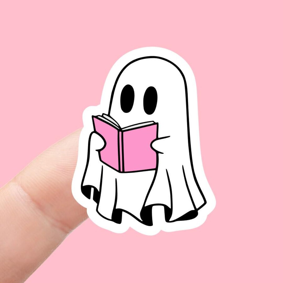 Ghost Reading Book Vinyl Sticker Decal Water Resistant Laptop iPad ...