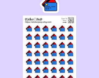 Credit Card Icon Planner Stickers: Calendar Agenda Tracker
