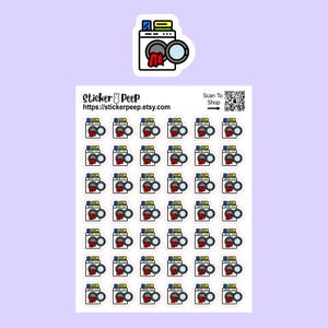 Washing Machine Icon Planner Stickers: Calendar Agenda Tracker