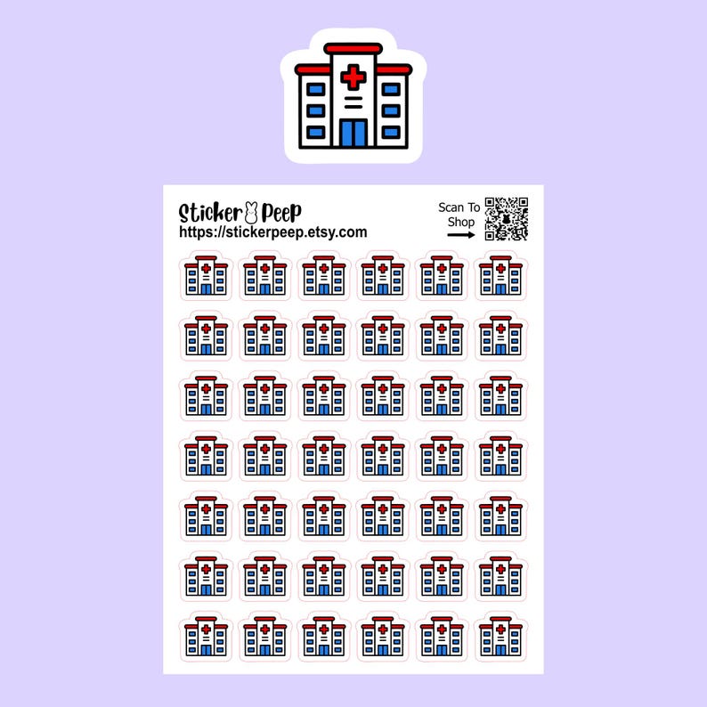 Hospital Building Icon Planner Stickers: Calendar Agenda Tracker - Etsy