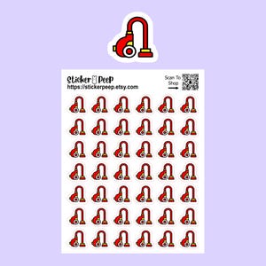 Vacuum Cleaner Icon Planner Stickers: Calendar Agenda Tracker