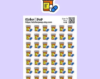 Prescription Bottle RX Icon Planner Stickers: Calendar Agenda Tracker