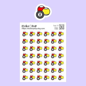 Pool Table Balls Icon Planner Stickers: Calendar Agenda Tracker