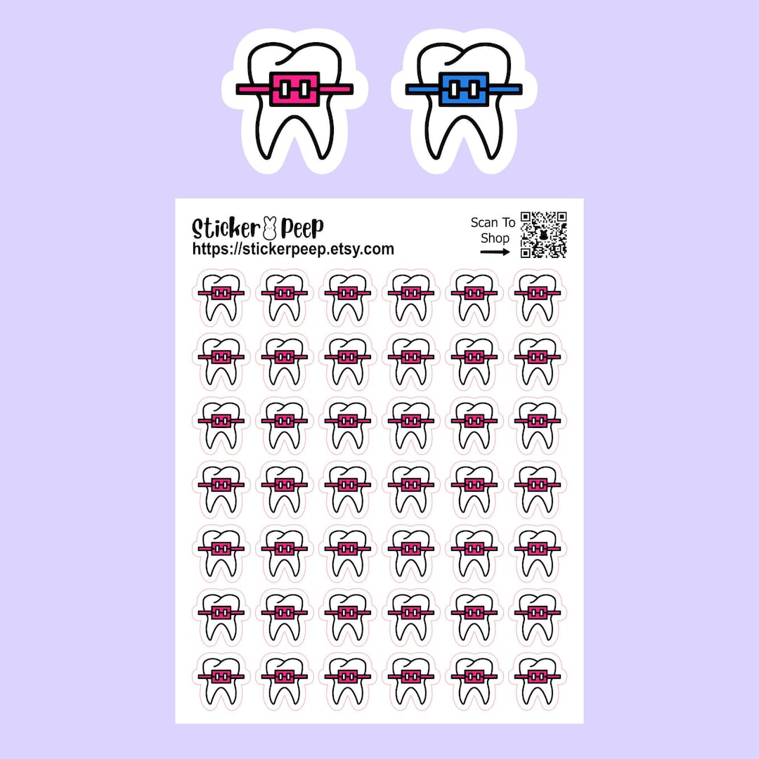 Braces Icon Planner Stickers: Calendar Agenda Tracker - Etsy