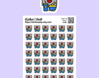 Movie Night Icon Planner Stickers: Calendar Agenda Tracker