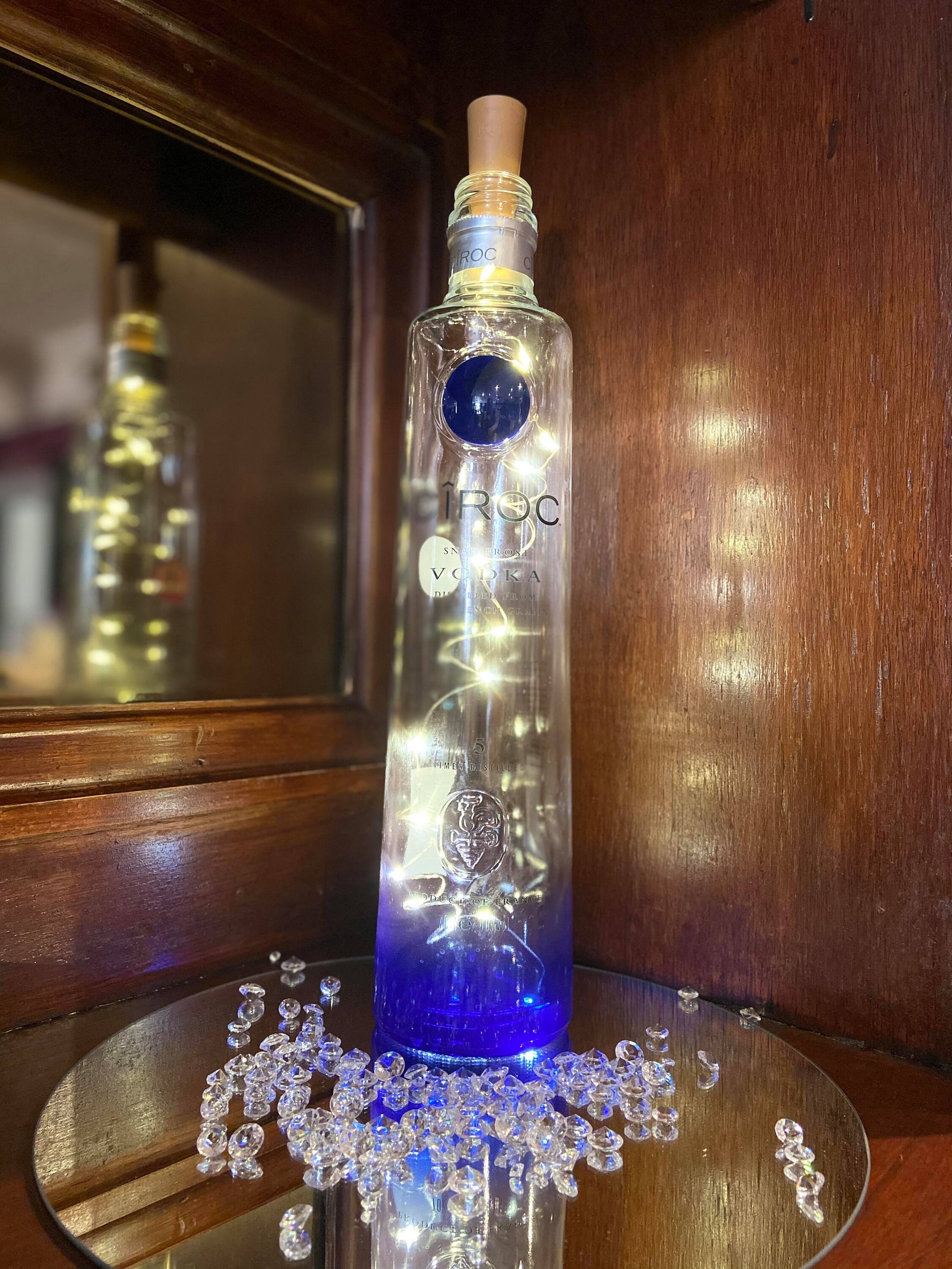 Upcycled Spirit Bottle with lights Etsy