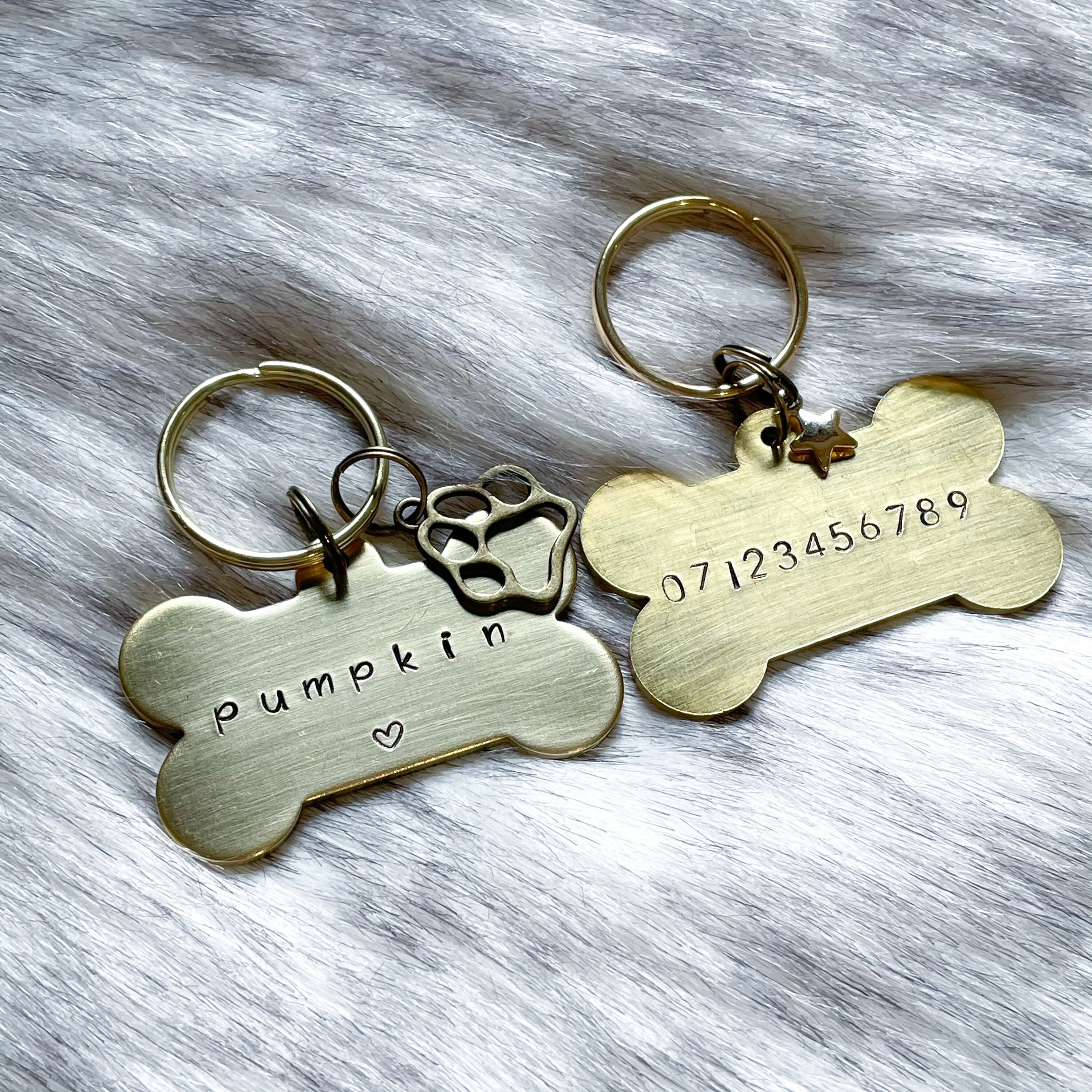 Dog Bone Pet Name Tag in Aluminium or Brass Personalisation Etsy UK