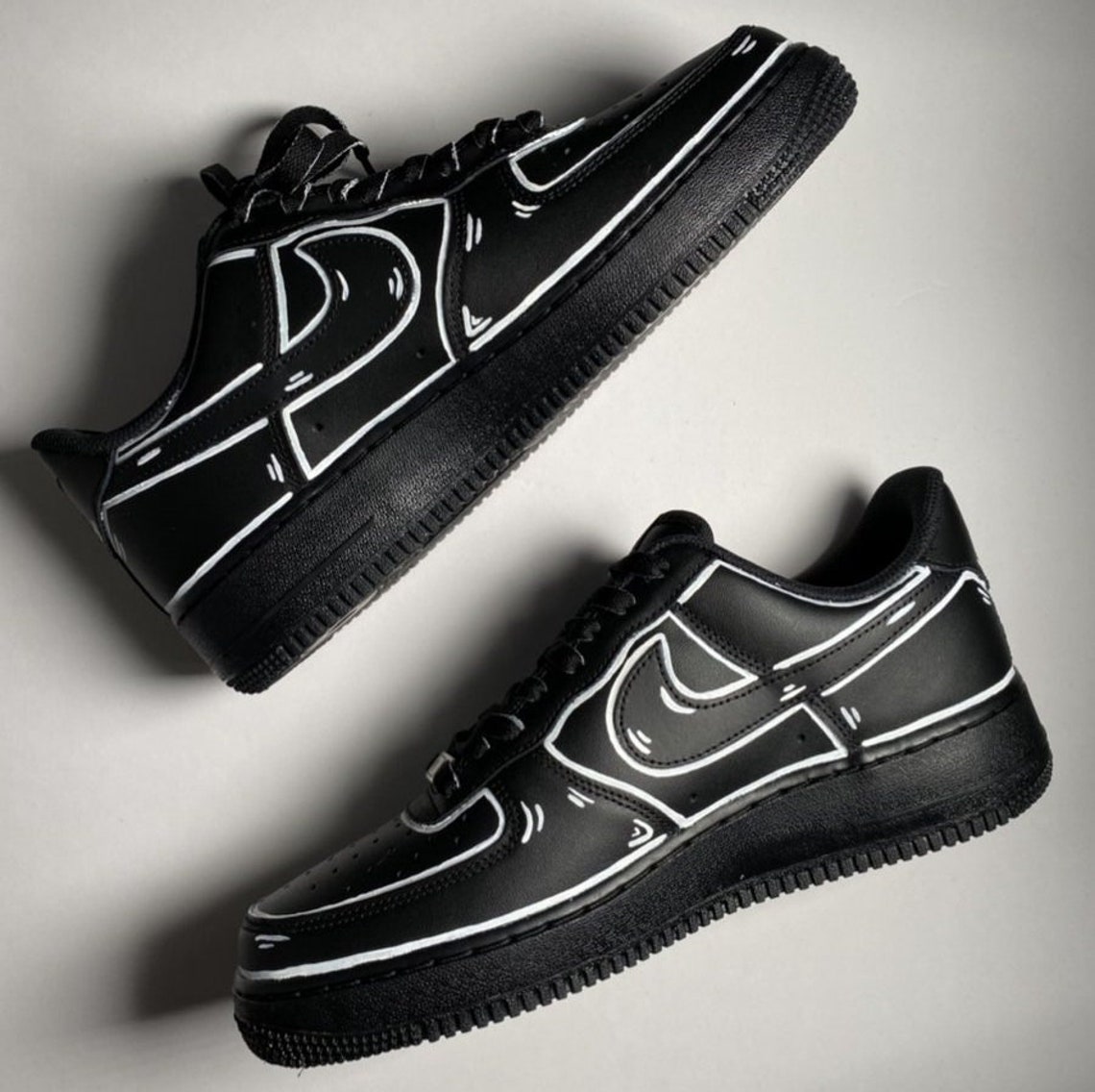Air Force 1 Black Cartoon Custom Af1 Air Force 1 Air Force - Etsy