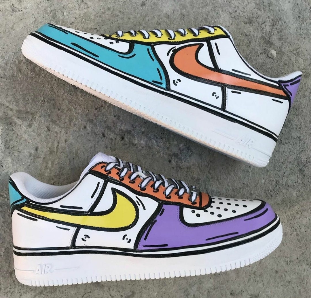 Custom Nike Air Force 1 Colors Cartoon Nike Af1 Air Force - Etsy Custom Nike Air Force 1 Colors Cartoon Nike Af1 Air Force - Etsy