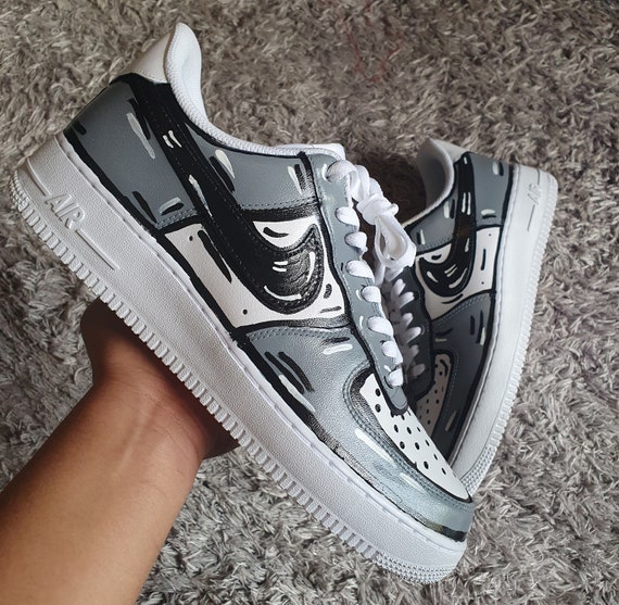 Zapatillas nike air force 1 Cartoon gris caricatura air - Etsy