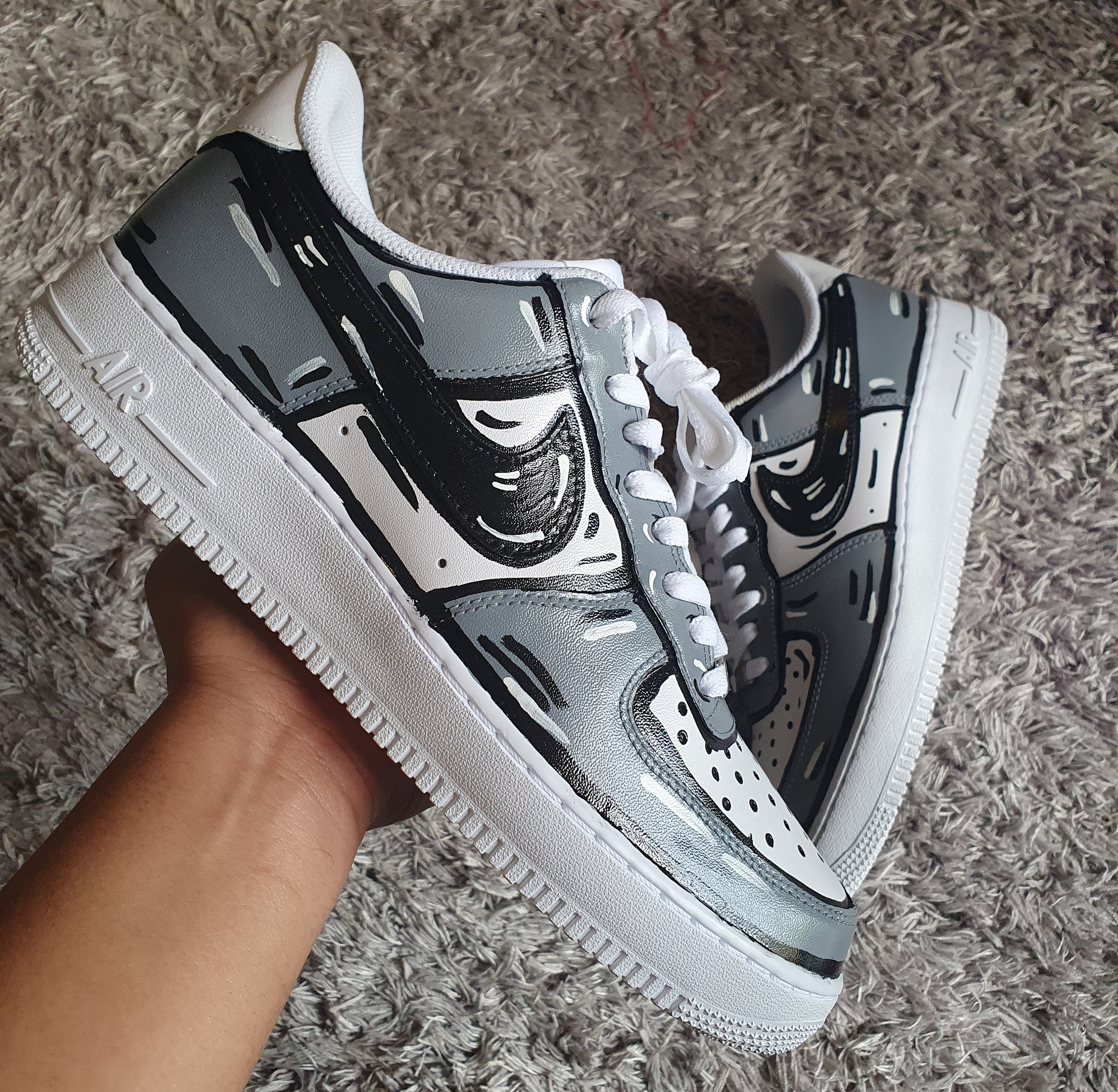 Nike Air Force 1 Custom Grey Cartoon Custom Shoes Air Force - Etsy Nike Air Force 1 Custom Grey Cartoon Custom Shoes Air Force - Etsy