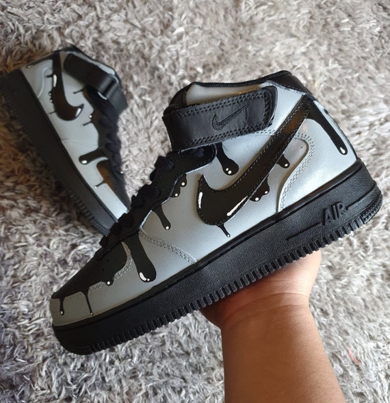 Zapatillas personalizadas nike air force 1 mid top Gris - Etsy España