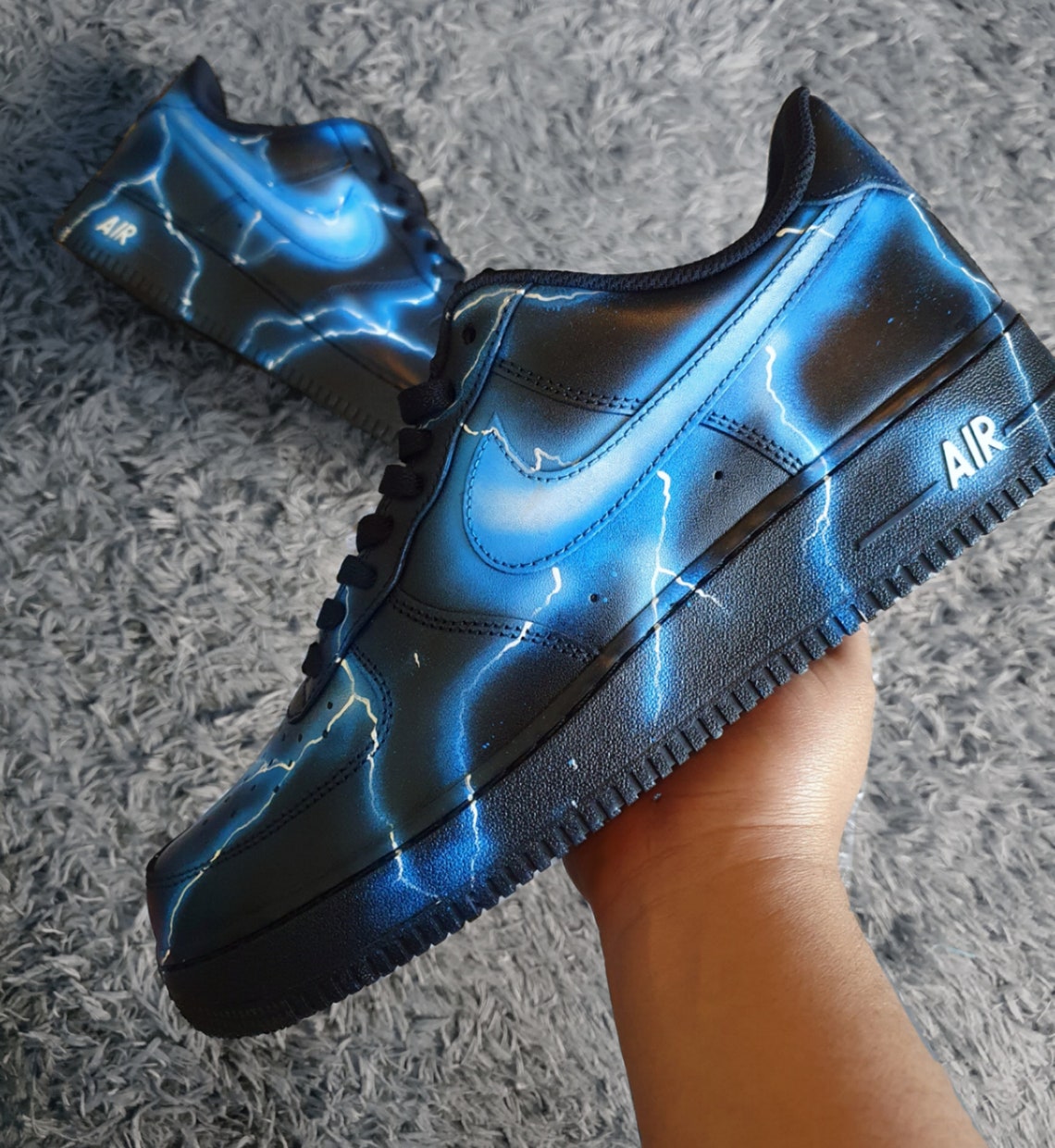 Nike Air Force 1 Storm Nike Af1 Air Force 1 Custom Blue | Etsy UK