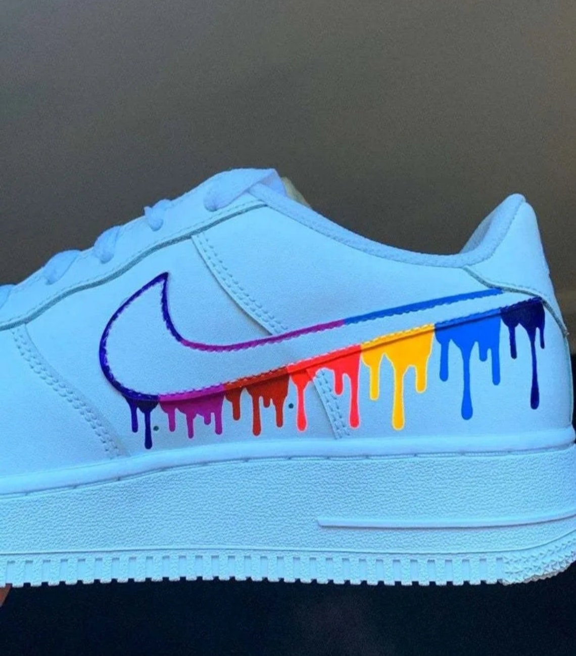 Nike Air Force 1 Rainbow Drip Custom Shoes Air Force 1 | Etsy