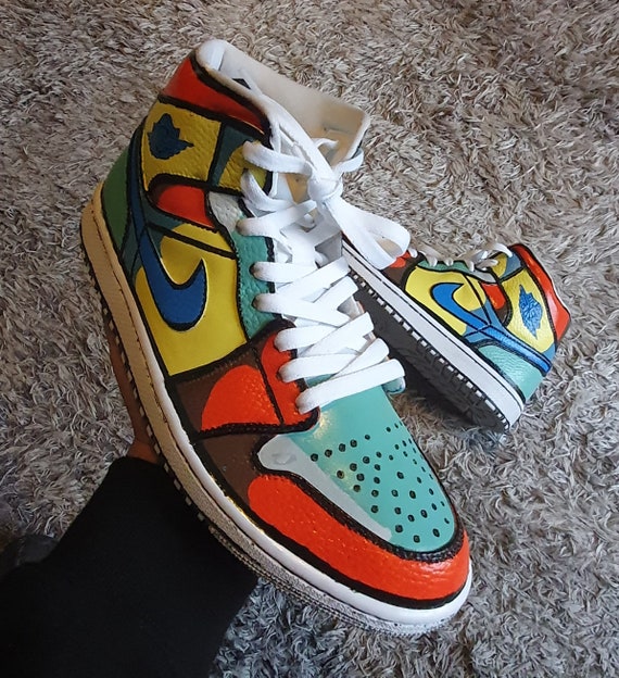 Zapatillas personalizadas Air Jordan 1 Mid caricatura de | Etsy España