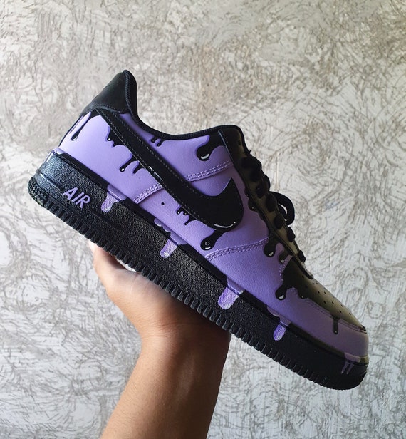 Zapatillas Air Force 1 Purple Drip goteo púrpura nike - Etsy España