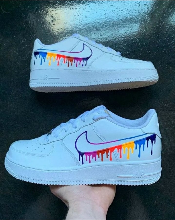 Rainbow Drip Custom Shoes Air Force 