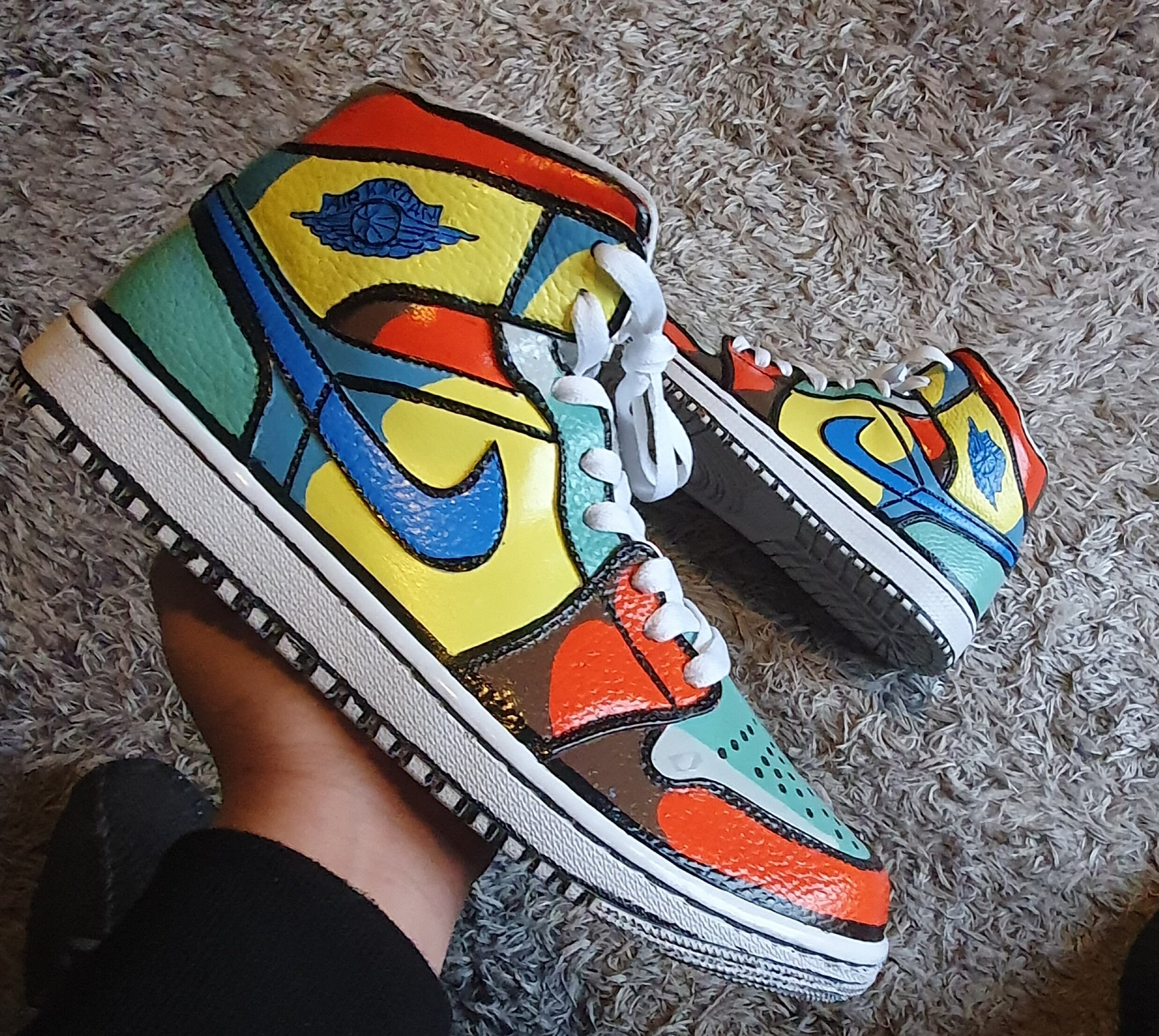Zapatillas personalizadas Air Jordan 1 Mid caricatura de | Etsy España