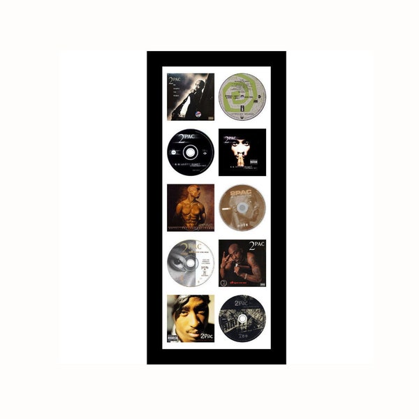 CD Frame For displaying 5x CDs and 5x CD Album Covers into one Frame. Choice of black frame and white mount. Ideal way to present your CDs