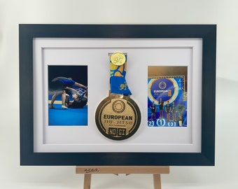 ZJM Frame Om Medailles Weer Te Geven, Sport Medaille 3D Box Fotolijsten Display War Militaire Sport Medailles Marathon Medaille Storage Box Draad Tekening Proces Imitatie Aluminium Legering