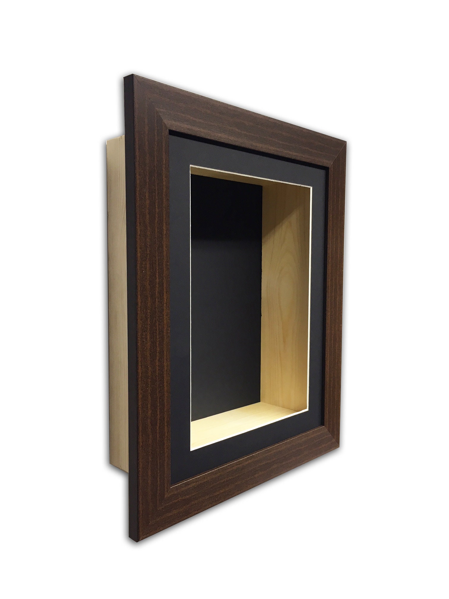 Box Picture Frame, 3 Inch Deep Shadow Display, Black Mount Handmade ...