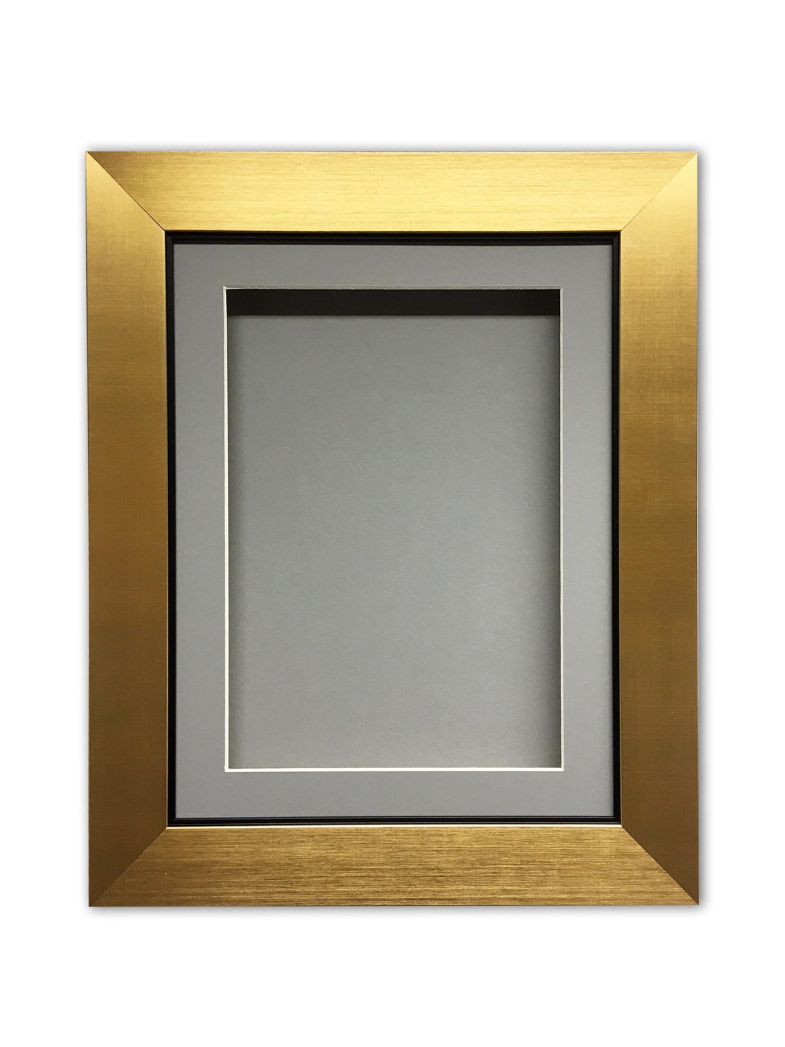 1 25mm Deep 3D Box Frame With Grey Mount and Grey Etsy UK