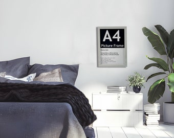 A4 Picture Frame, Light Grey Wooden Photo Print Certificate Framing