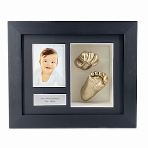 Baby Memory Frame, Handprint Footprint 3D Shadow Box Photo Text Display