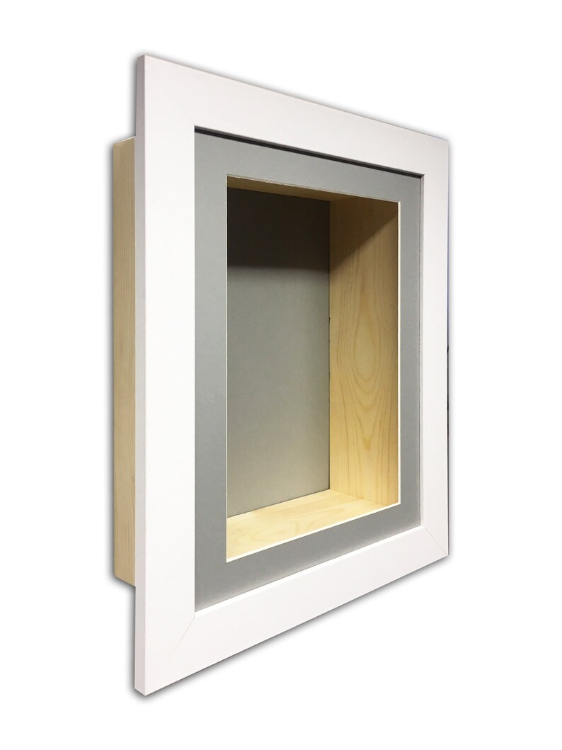 3 76mm Deep 3D Box Frame With Grey Mount and Grey Etsy UK