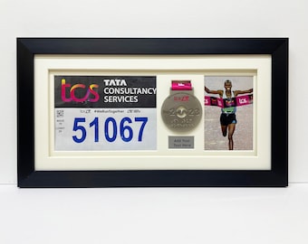 Marathon Sport 3D Medal Display Shadow Box Frame For Any Marathon Race Event or Sport Medal Size Ideal for Any sport Add Badge Text Photo