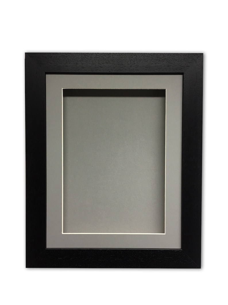 1 25mm Deep 3D Box Frame With Grey Mount and Grey Etsy UK