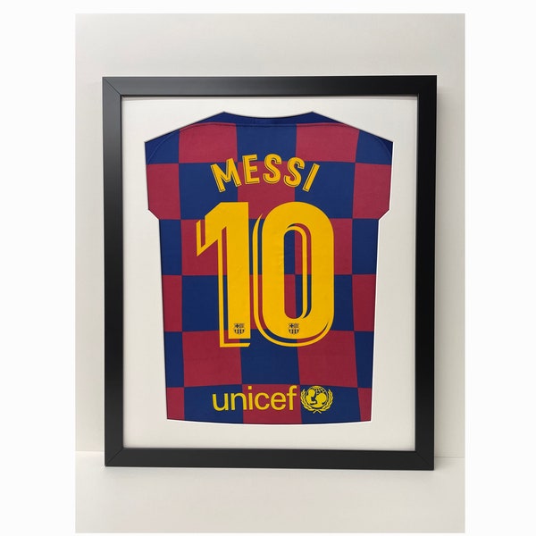 DIY ready made football shirt frame for your adult football signed shirt in this modern simple shirt cut out design | 7 Frame colours