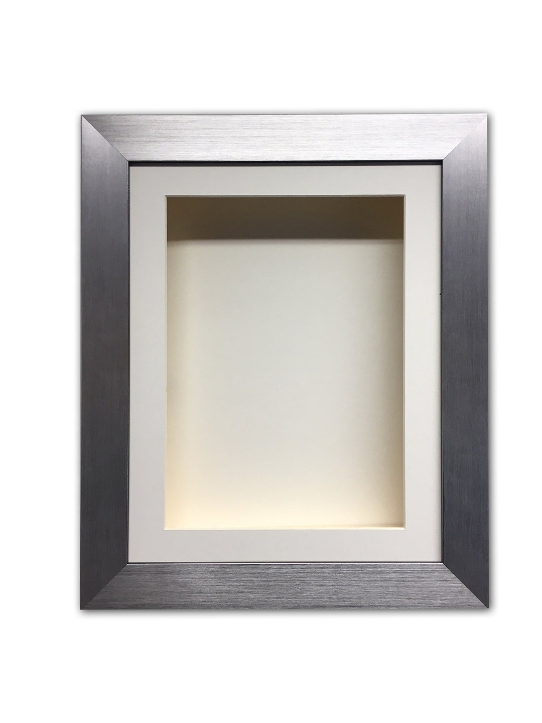 3 76mm Deep 3D Box Frame With White Mount and White Background Choice