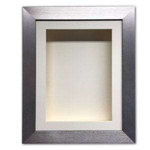 2" (50mm) Deep 3D box Frame with White mount and White background choice of 6 frame colours ideal for 3D objects, memory box and momentos