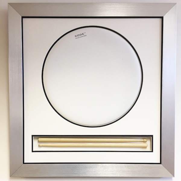 3D Frame for your Signed Drum Skin and Sticks, available for drum size:  6", 8", 10" , 12" and 13", Fully DIY frame easy to fit