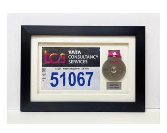 Marathon Sport 3D Medal Display Shadow Box Frame For Any Marathon Race Event or Sport Medal Size Ideal for Any sport. Add your Badge & Text
