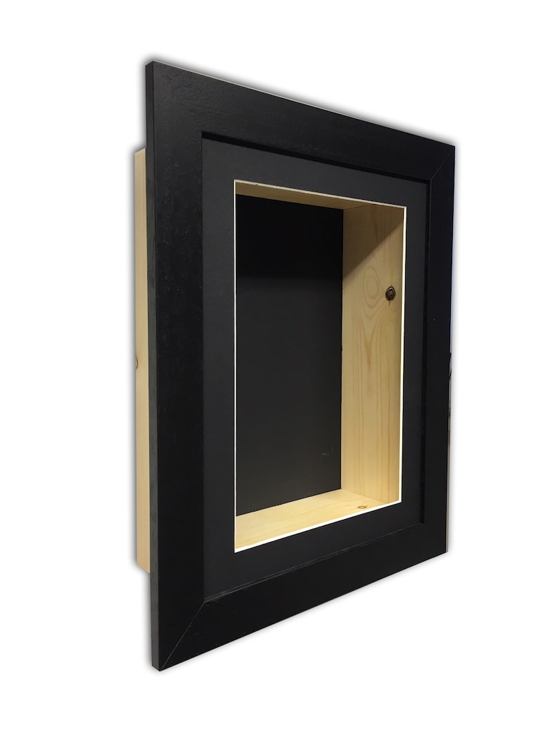 Box Picture Frame, 3 Inch Deep Shadow Display, Black Mount Handmade ...