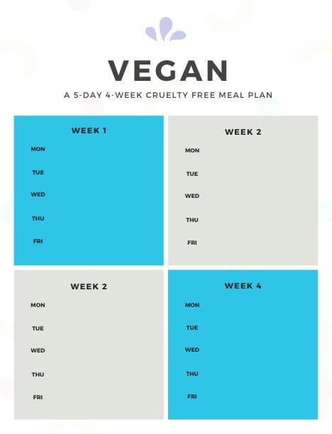 Vegan Meal Planner Bundle - Printable - Download - Multiple Week and ...