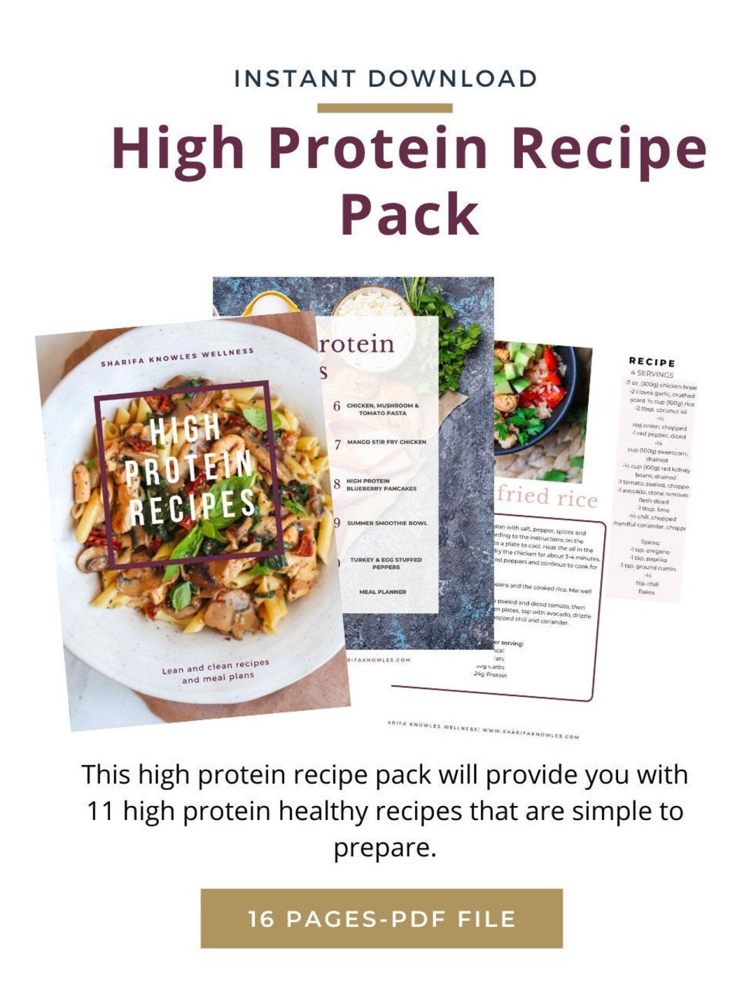 High Protein Recipe Pack Etsy