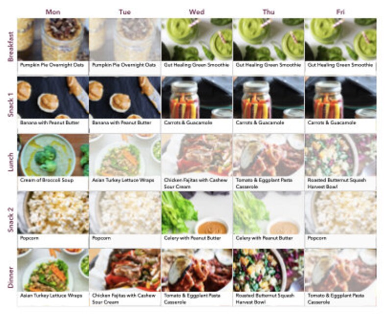 21 day Reset Meal Plan Program Etsy