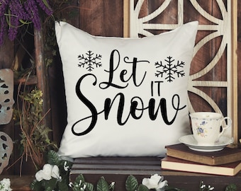 Let it Snow Weihnachten dekoratives Kissen, Weihnachtsgeschenk für Familie, Noel lumbalen Kissen, Weihnachtskissen, Geschenk für Weihnachten, Home Decor