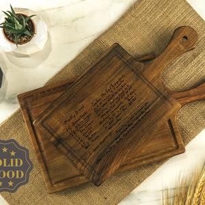 Handwritten Recipe Cutting Board, Mom Gift, Personalize Cutting Board, Engraved Wood Cutting Board, Gift for Her, Gift for Mom, Personalized